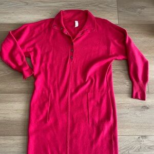 Anthropologie Vibrant Hot Pink Sweater Dress
